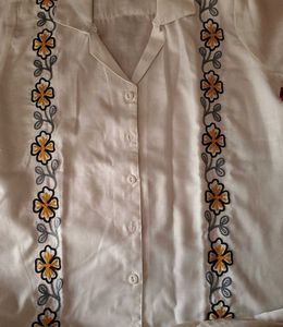 Embroidered Cotton Kurta Set