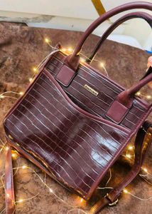 Fastrack Maroon Croco Handbag