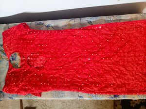 Red Embroidered Kurta