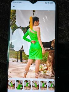 Neon Green One-Shoulder Party Dress