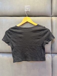 Black Cropped T-Shirt