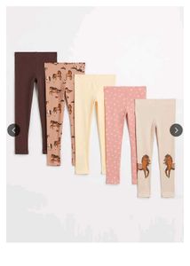 ✅🆓H&amp;M Girls 5 pack printed leggings