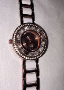 Carlington Women's Rose Gold &amp; White Watch