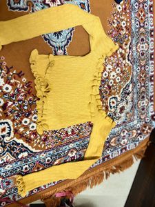 Yellow Smocked off shoulder Top