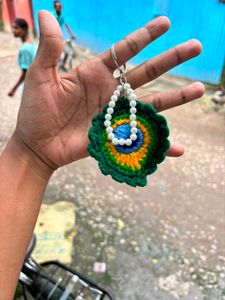 Handmade Peacock Feather Keychain