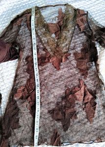 Sheer Lace Ruffle V-Neck top with bra
