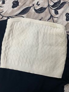 White Cable Knit Tube Top