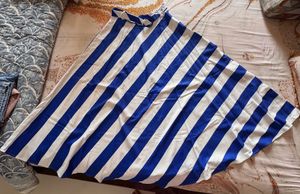 Blue &amp; White Striped Skirt