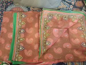 Two Tonw Heavy Work Saree