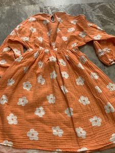 Cute Orange Floral Dress