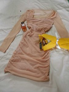 beige bodycon dress