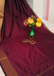Elegant Maroon Zaree Patta with jhalar