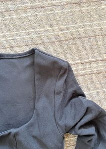 Chic Square Neck Long Sleeve Dress