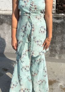 3 piece Flowy Floral Co-ord Set with jacket