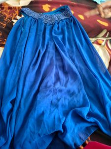Beautuful Cobalt blue beaded collar Dress