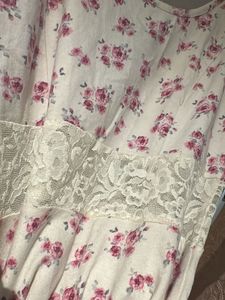 FOREVER 21 Cute Rose Print Fit &amp; Flare Dress
