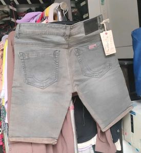 Grey Denim Shorts