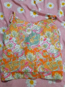 Vibrant Floral Print Croptop-Jacket &amp; Skirt Co-ord