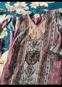 beautiful pakistani print kurta set with beautifu