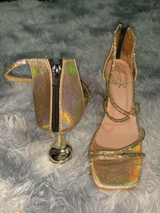 Sparkling Gold Strappy Heels