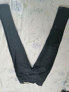 Light Blue &amp; Black High 28 Waist Jeans