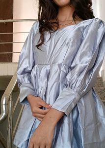 Elegant Blue Tiered Dress