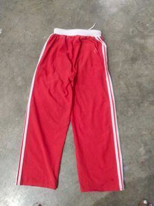 Red Wide Leg Track Pants