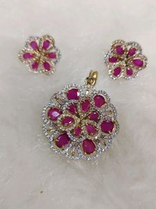 Ruby Pendant Set