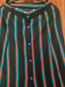 Striped aline long skirt
