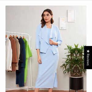Sky Blue Dress with Matching Jacket