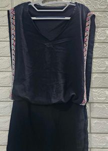 Elegant Black Embroidered Gown