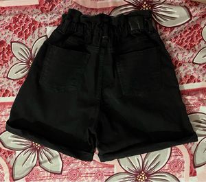 Black Denim Shorts
