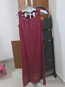 Maroon Kurti with Gold Print