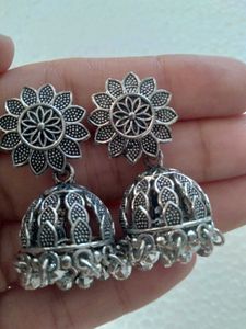 Oxidized Jhumka Earrings