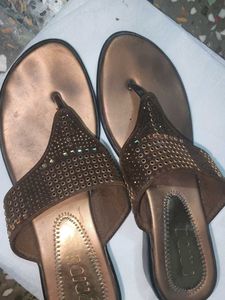 Sparkly Brown Wedge Sandals