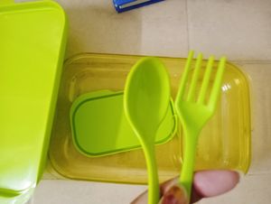Spacious Green Colour Transparent Lunch Box