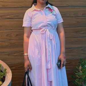 Chic Pink Shirt Dress