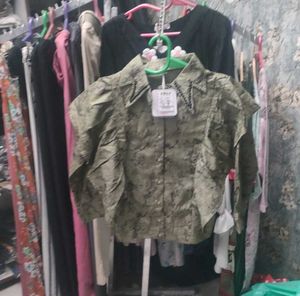 Olive Green Patterned Shirt