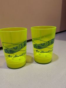 Set of Two Yellow Glasses Plastic