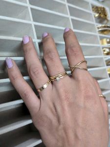 Stackable Gold Band Rings (set of 4 ri