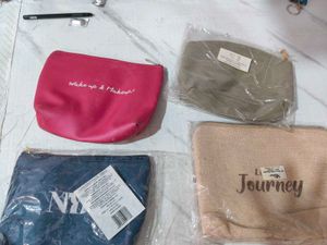 Set of 4 Stylish Pouches for Organization