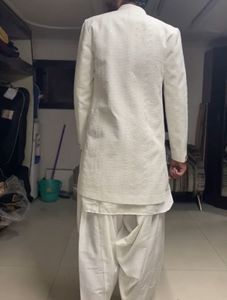 Men's White Ethnic indo western with Kurta Set