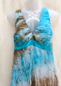 Boho Tie-Dye Maxi Dress with Sequins