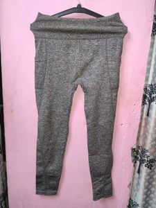 Grey Marled Leggings with Pockets
