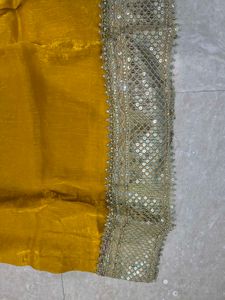 Yellow Kurta sets (sharara) with Sequins Border