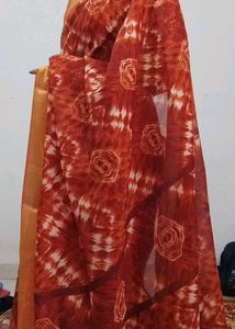 Brown 🤎 Tie-Dye Saree