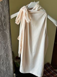 Sleek Cream Halter Neck Top