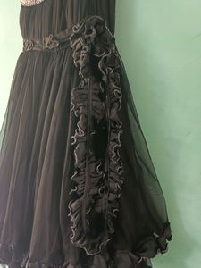 Black Net Dress For Girls..