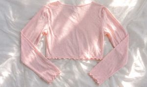 Cute Pink Tie Front Cardigan