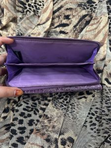 SALE Y2k Bluebird Purple Croc Embossed Wallet